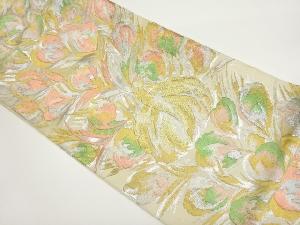 孔雀模様織出し袋帯